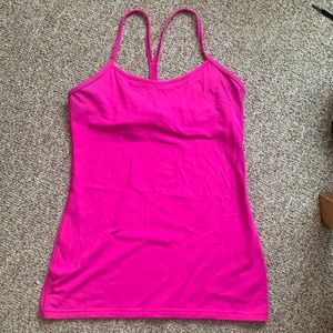 Hot pink Lululemon Power Y Tank sz 8